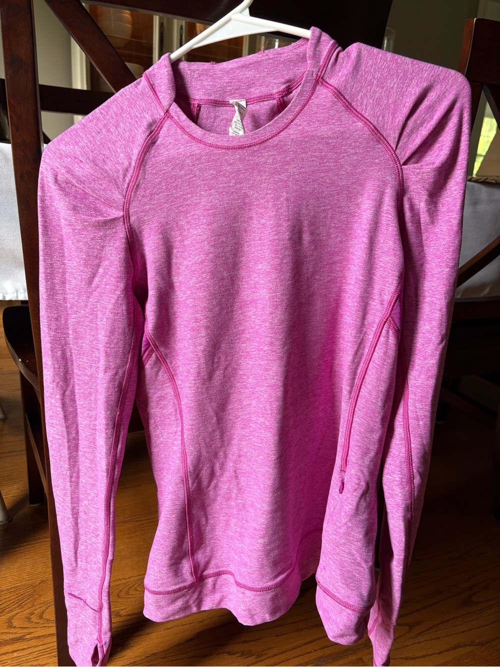 lululemon  Heathered Magenta Crew Neck Long Sleeve